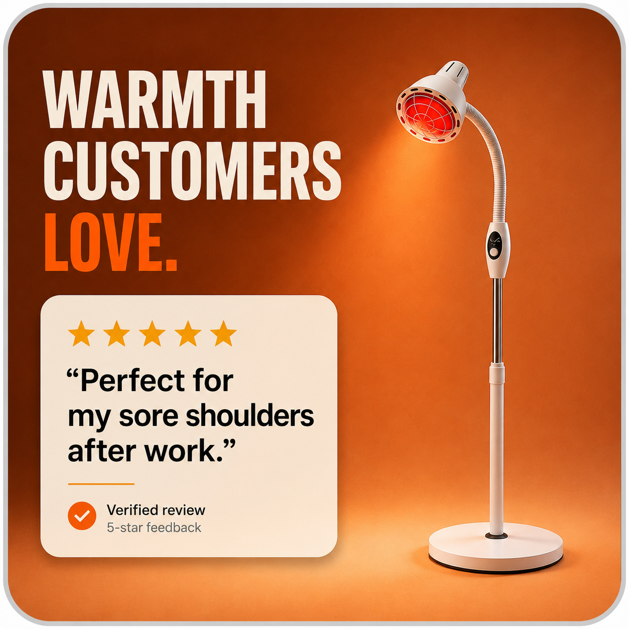 Infrared Heat Lamp — 275W Standing Pain Relief Therapy Light