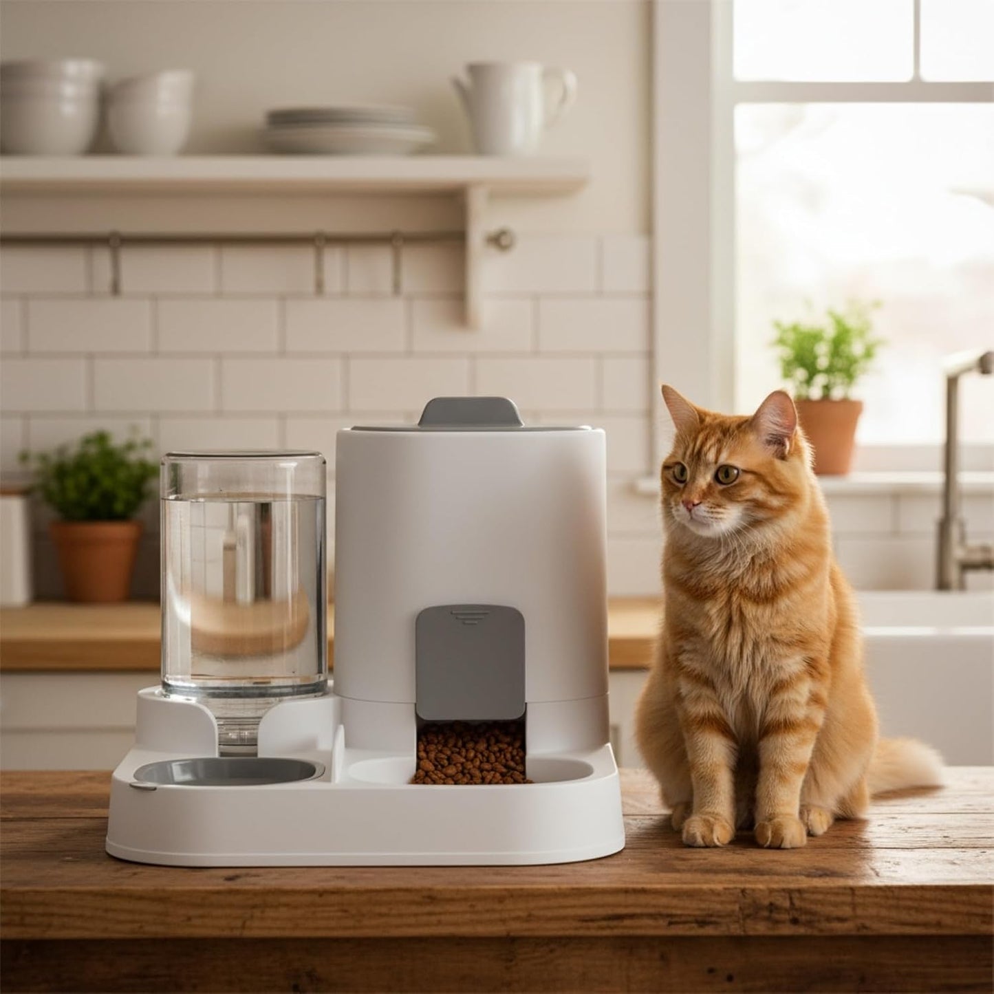 PawStation™ — 2-in-1 Automatic Pet Feeder & Water Dispenser