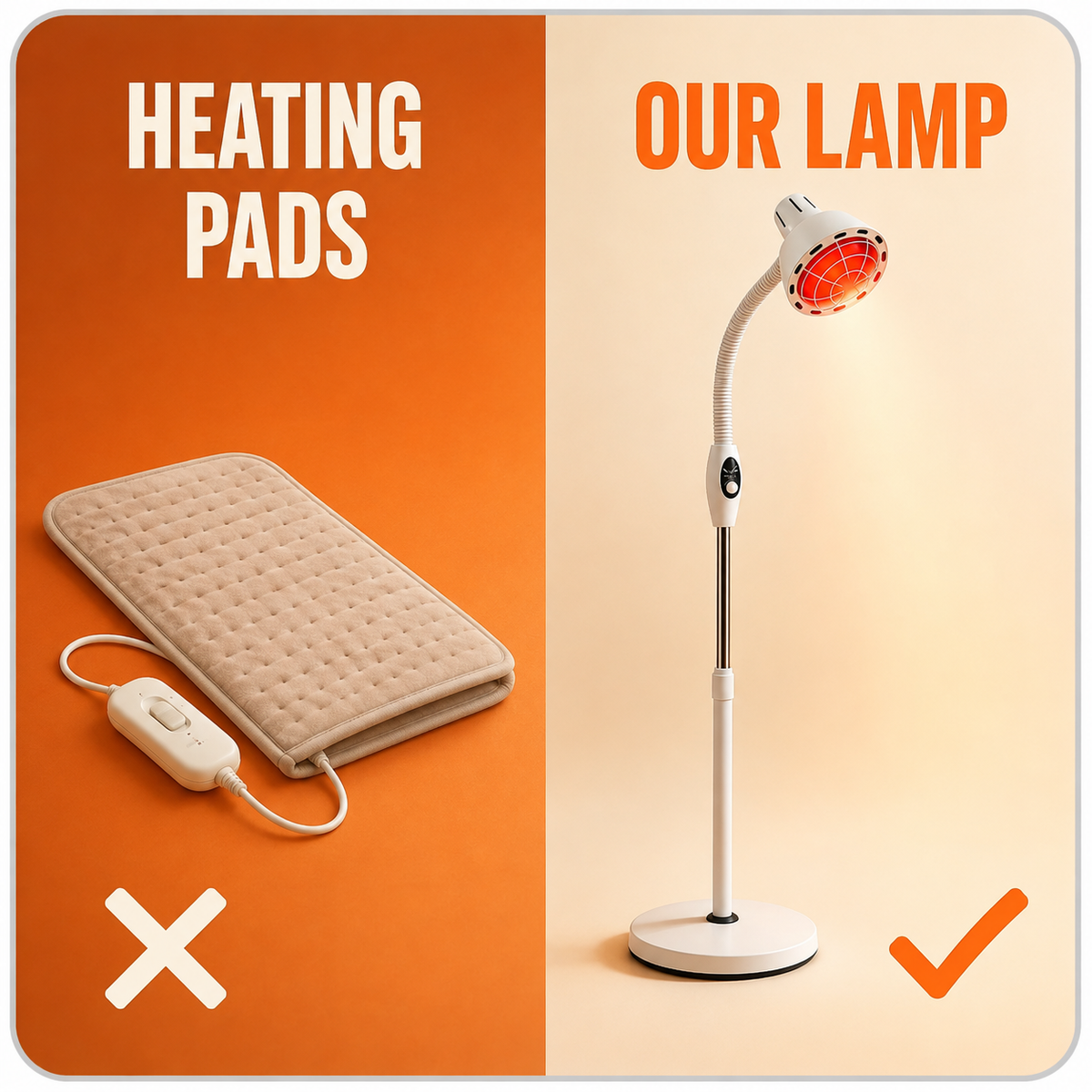 Infrared Heat Lamp — 275W Standing Pain Relief Therapy Light