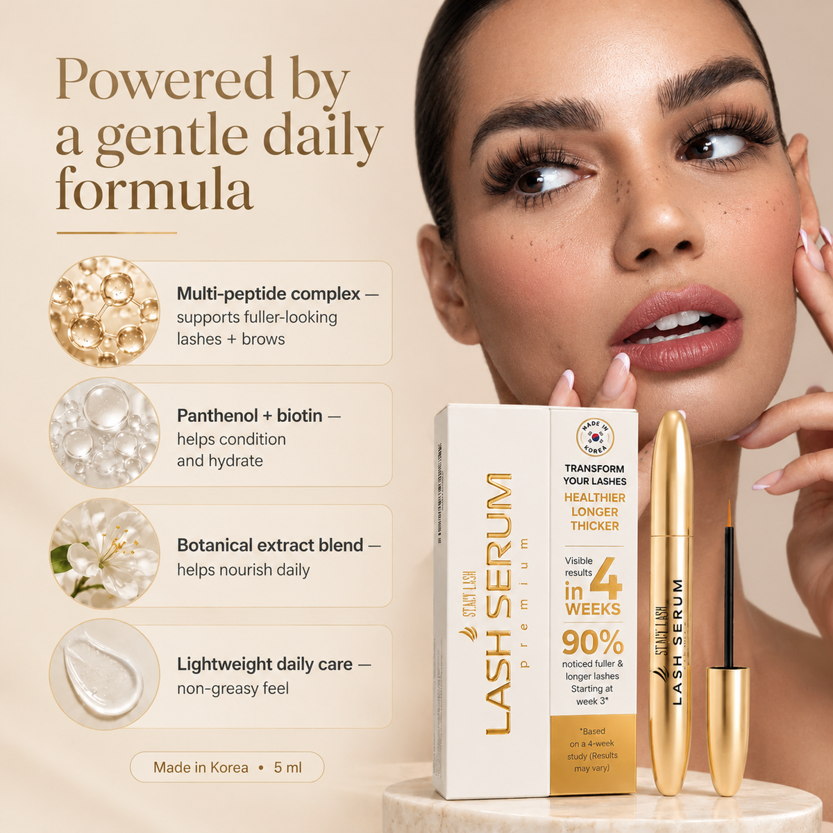 PICKORTA LashGlow™ Peptide Growth Serum for Lashes & Brows