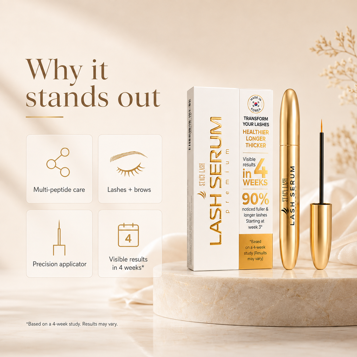 PICKORTA LashGlow™ Peptide Growth Serum for Lashes & Brows