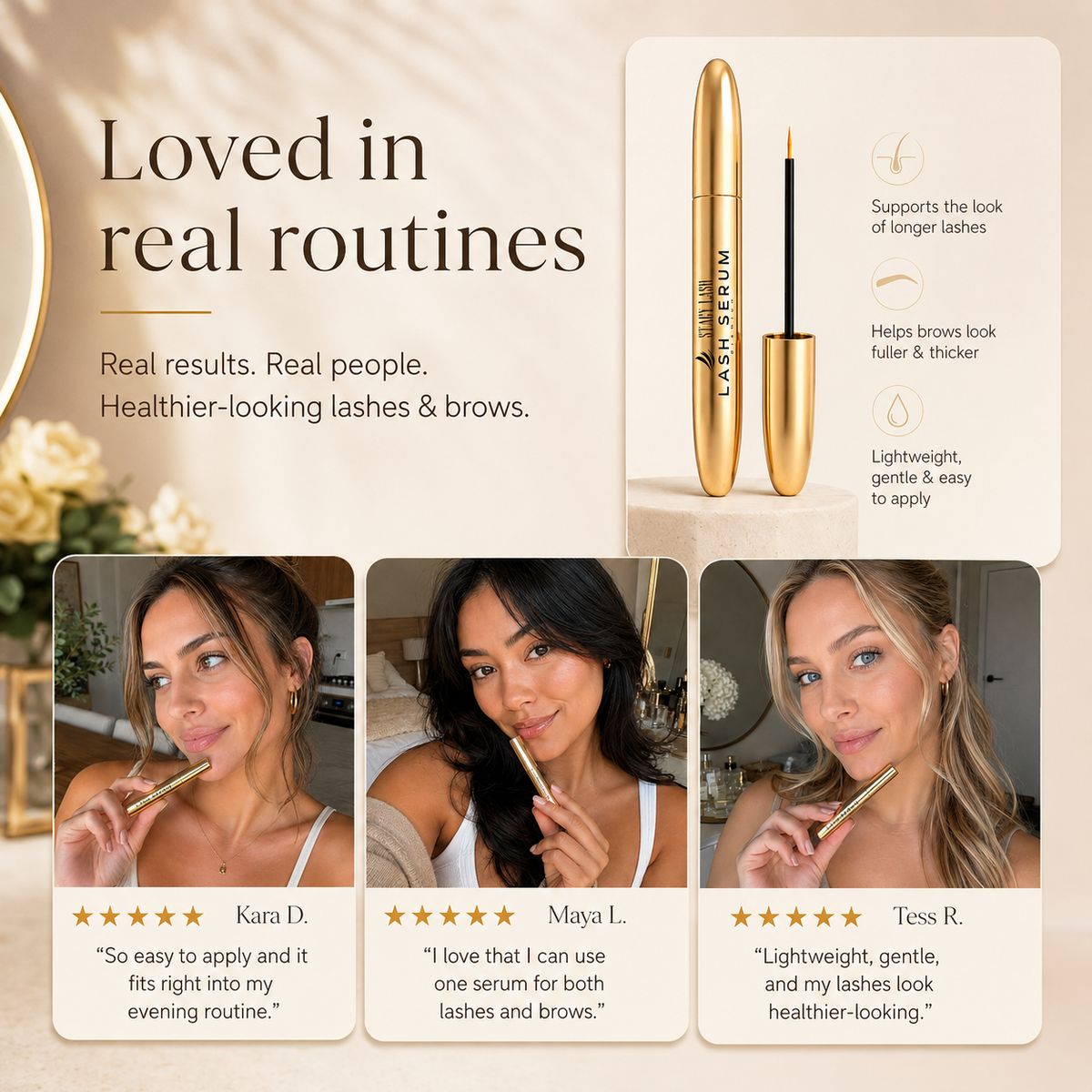 PICKORTA LashGlow™ Peptide Growth Serum for Lashes & Brows