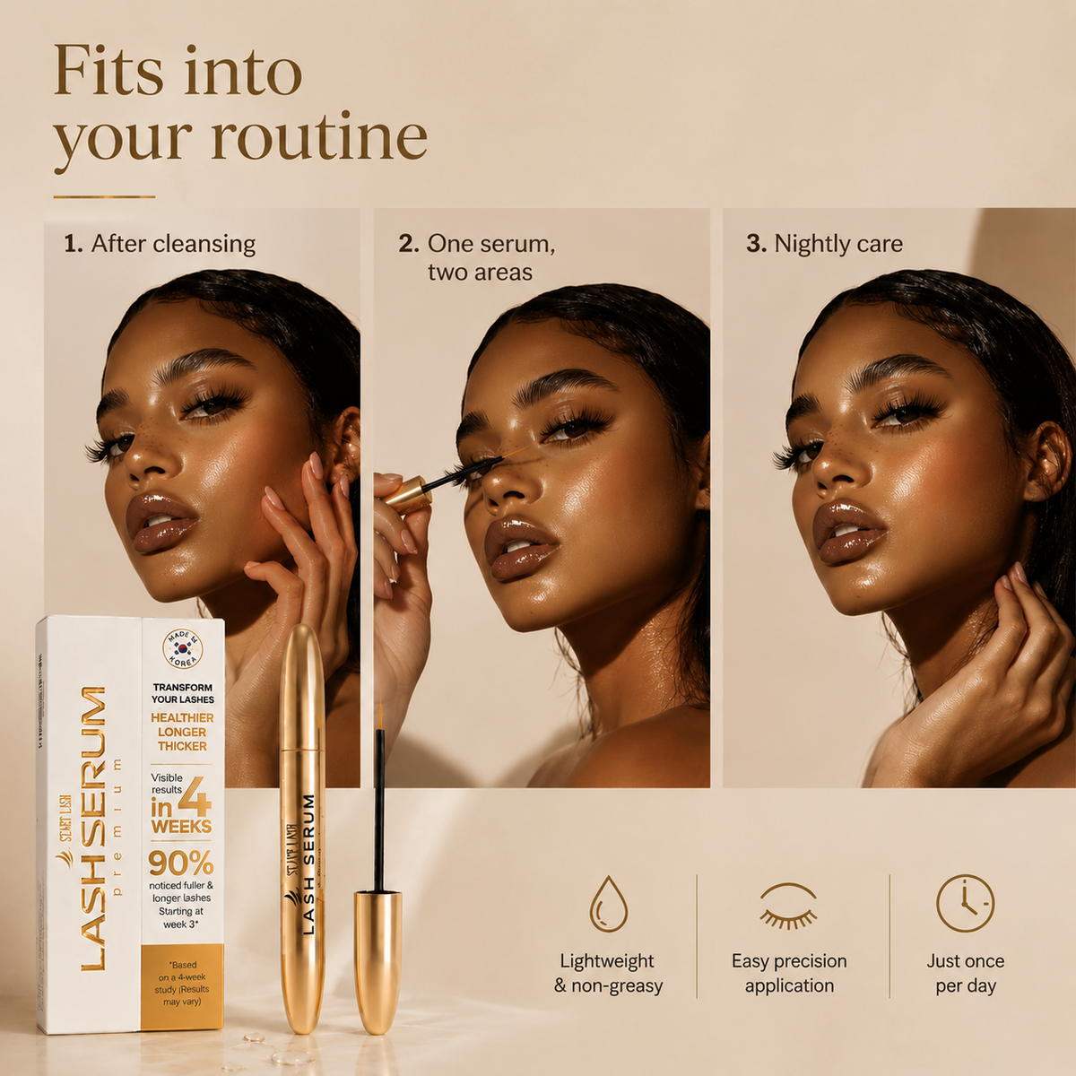 PICKORTA LashGlow™ Peptide Growth Serum for Lashes & Brows