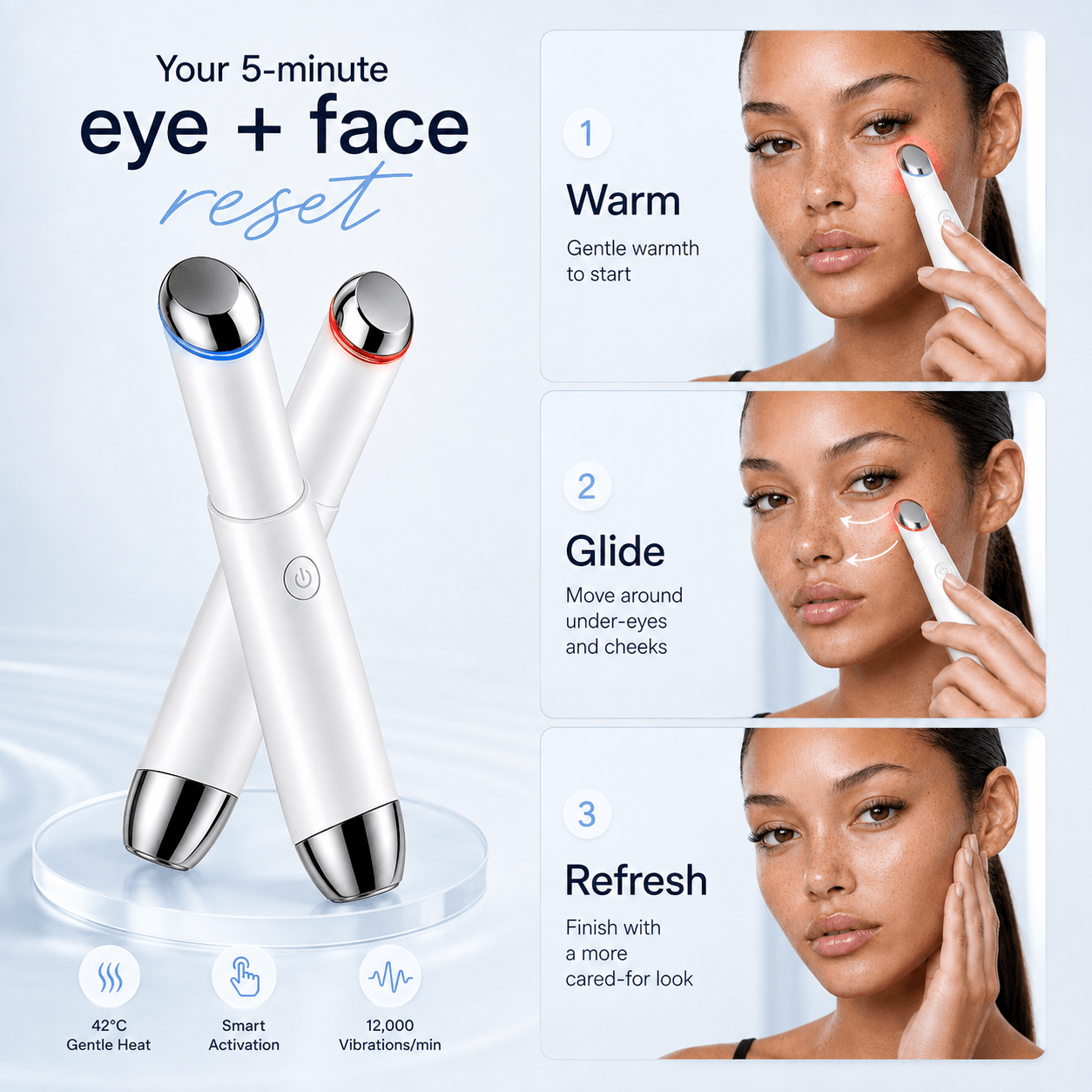 PICKORTA LUMIWAND™ Heated Eye & Facial Massage Wand