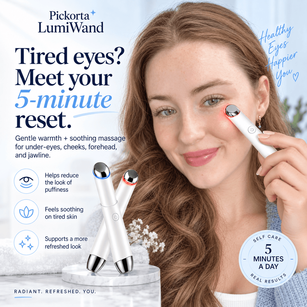 PICKORTA LUMIWAND™ Heated Eye & Facial Massage Wand